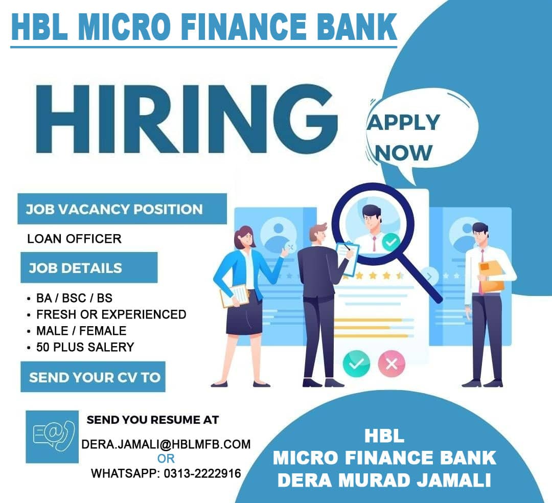 It is the HBL Bank Jobs 2024. 