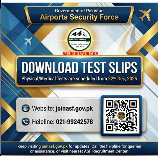 Download ASF Roll No Slip 2026 Official Advertisement