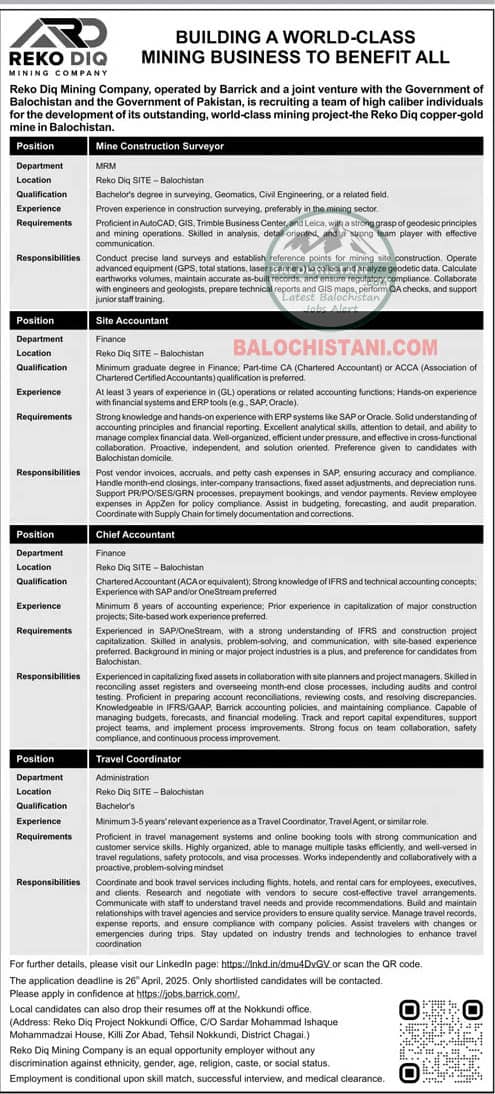 Reko Diq Project Jobs 2025