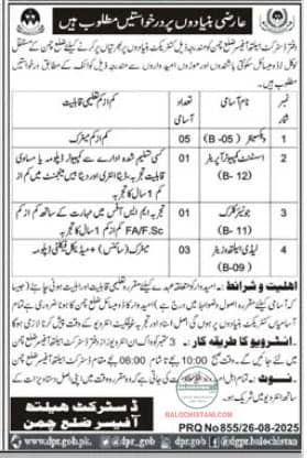Health Department Chaman Jobs 2025 Advertisement