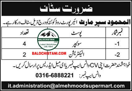 Private Jobs in Quetta City 2025 Advertisement
