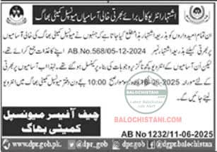 Municipal Committee Bhag Balochistan Jobs 2025 Advertisement