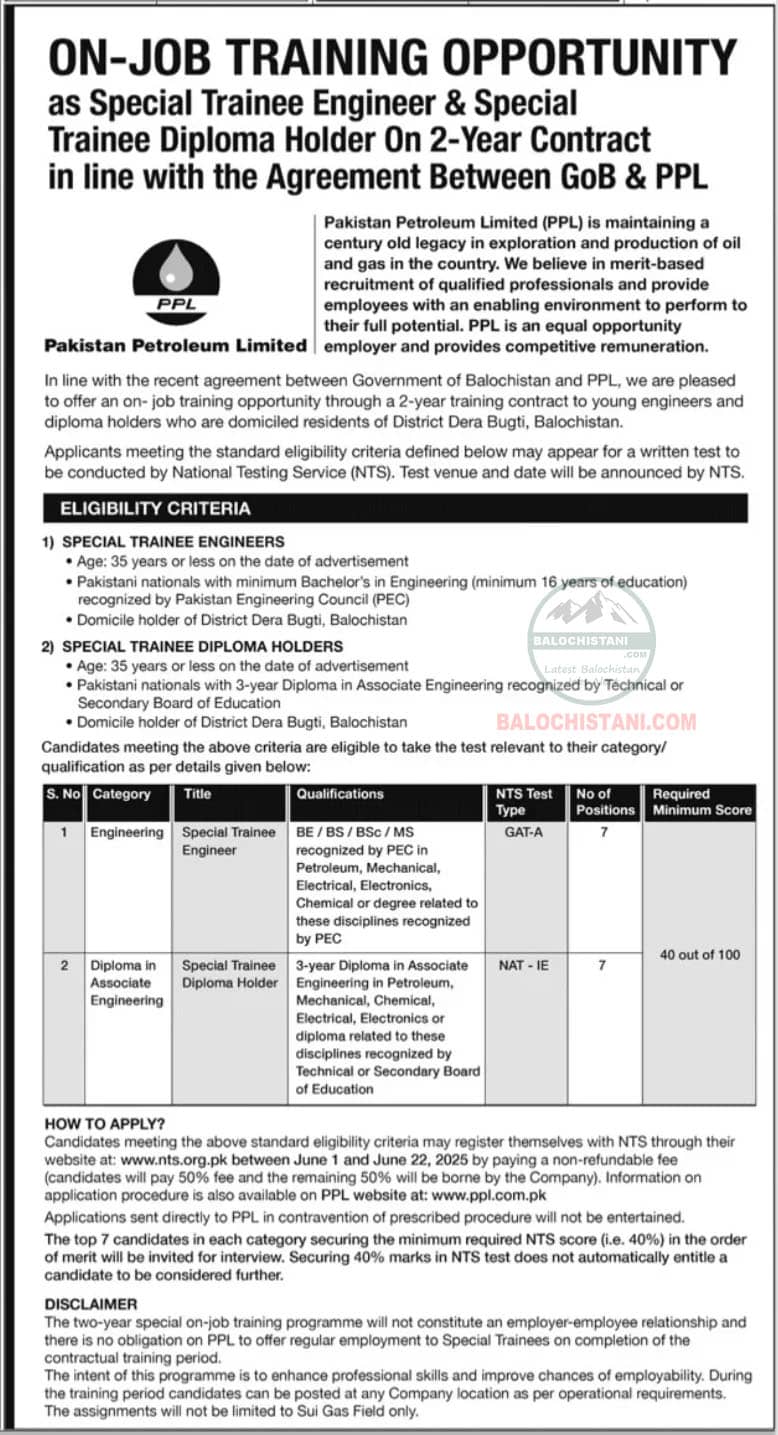 Pakistan Petroleum Limited PPL Jobs 2025