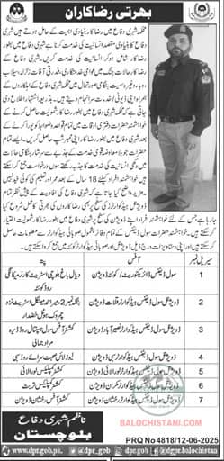 Volunteer Jobs in Balochistan Police 2025 Advertisement