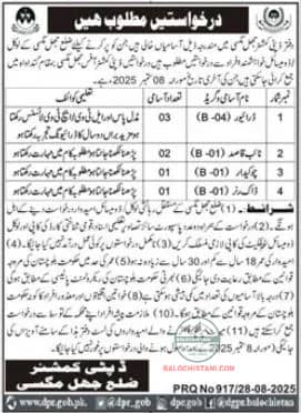 Deputy Commissioner Office Jhal Magsi Jobs 2025 Advertisement
