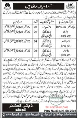 Deputy Commissioner Office Kohlu Jobs 2025 Advertisement