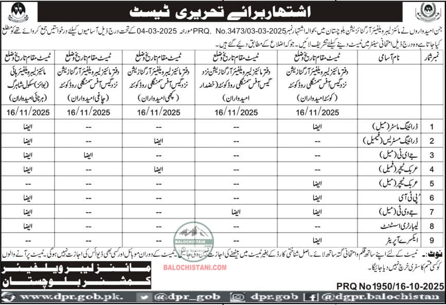 Mines Labor Welfare Organization Test Interview 2025 Advertisement