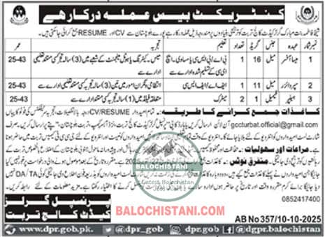 Sheikha Fatima Girls Cadet College Turbat Jobs 2025 Advertisement