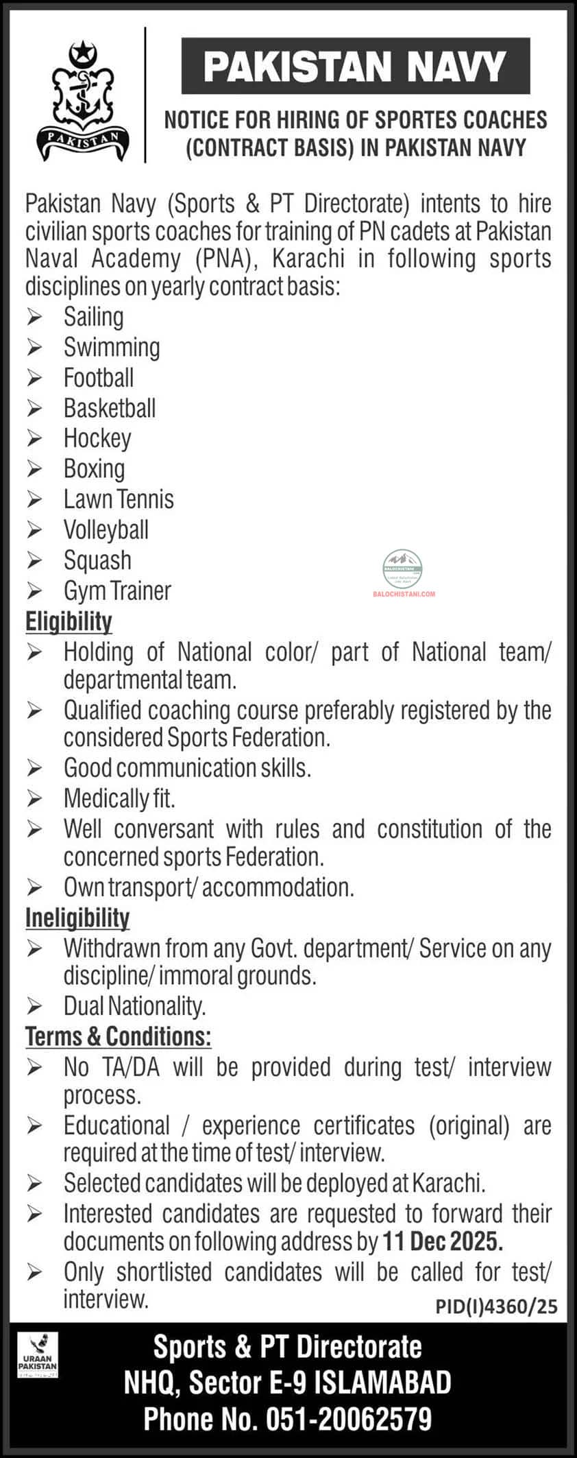 Pakistan Navy Jobs 2026 Official Advertisement 