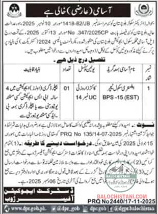 School Education Department Zhob Jobs 2025 Advertisement 
