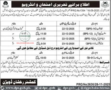 Commissioner Rakhshan Division Jobs Interview 2025