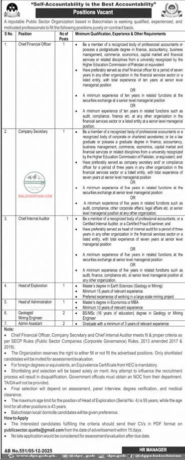 Jobs in Balochistan Non Government Organization 2026 Official Advertisement 